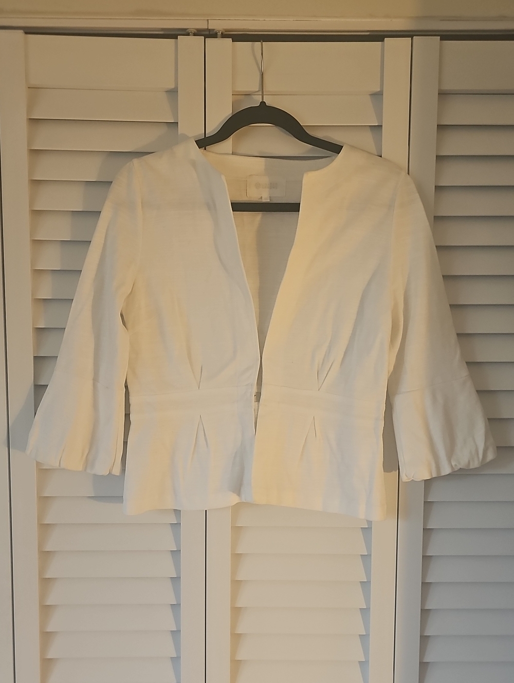 Women's White Open Front Blazer Jacket
